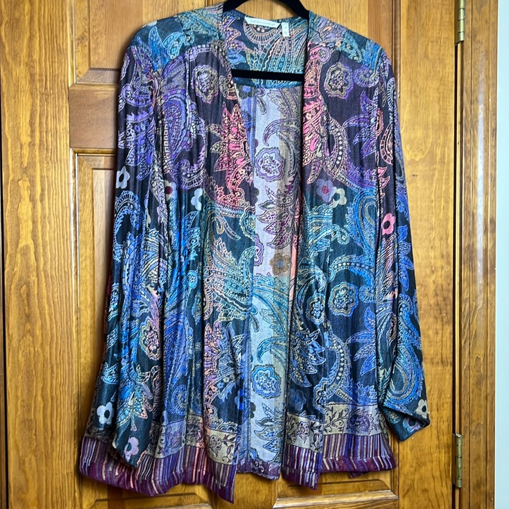 Women's Soft Surroundings Topper / Jacket Size 1X Multicolor and FABULOUS!